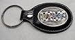 NASCAR  ENAMEL PEWTER/LEATHER KEYCHAIN