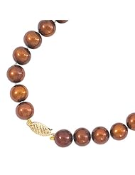 14K Yellow Gold Chocolate Fresh Water Pearl Necklace