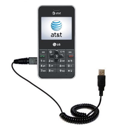 Coiled USB Cable for the LG Invision with Power Hot Sync and Charge capabilities - uses Gomadic TipExchange Technology
