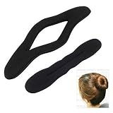 SODIAL- 4pcs Magic Foam Sponge Clip Hair Styling Donut Bun Former Maker (2 Large+2 Small)