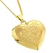 Gem Stone King Stunning Gold Tone Heart Shape Locket Pendant with 28inches Chain