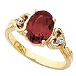 14K Yellow Gold Mozambique Garnet and Diamond Ring
