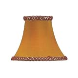 Livex S217 Chandelier Shade Gold/Burgundy Illusion Bell Clip Shade with Fancy Trim