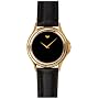 Movado Men's Gold-Tone Leather Strap Watch #0690301