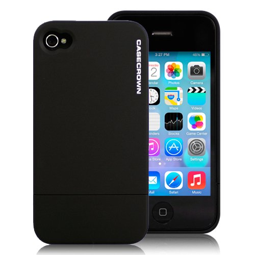 CaseCrown Lux Glider Case for Apple Phone 4 and 4s - 1 Pack - Black