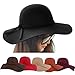 Amoin Fashion Vintage Women Ladies Floppy Wide Brim Wool Felt Fedora Cloche Hat Cap