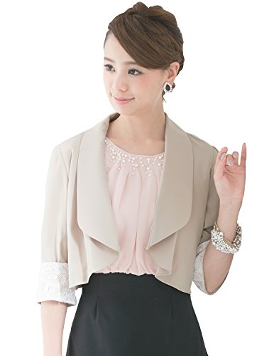 (プールヴー) PourVousワンピース ドレス パーティードレス フォーマルドレス ミセス フォーマルワンピース お呼ばれ 結婚式 二次会 披露宴 大きい 大きいサイズ 七分袖 ショート丈 ボレロ コットン jc7447