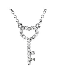 Platinum Diamond Skelton Key Necklace - 0.12 Ct. -- LIFETIME WARRANTY
