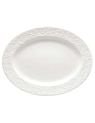 Kitchen: Lenox Opal Innocence Carved Large Oval Platter - Lenox
