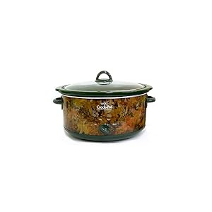 New FoodSaver Rival 5.5 Quart Camo Crock-Pot Removable Stoneware Liner for Easy Handling and Cleanup