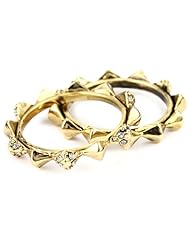 House of Harlow 1960 Gold-Plated Spike Stack Ring