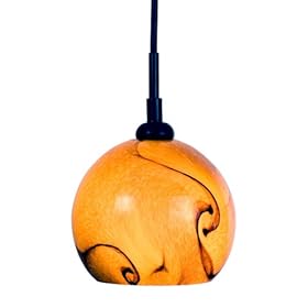 Checkolite 25300-36 Home Design Art Glass 1-Light Pendant, Dark Bronze