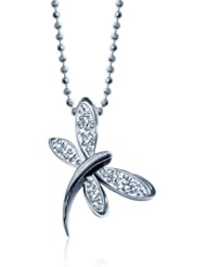 Alex Woo "Little Princess" Diamond and 14k Dragonfly Pendant Necklace, 16"