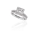 14k White Gold Princess-Cut Diamond Engagement Ring w/ Matching Band (3/4 ct center, 1 1/3 cttw, G-H Color, I1 Clarity)