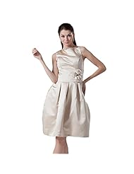 Satin Corset   Waistline Knee Length Evening Dress/Bridesmaid Dress/Party Dress 