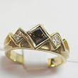 14K Yellow Gold Natural Cognac and White Diamond Ring
