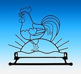 Rooster Hand Towel Bar Holder Rustic Metal Bronze Farm Home Bathroom Kitchen Decor