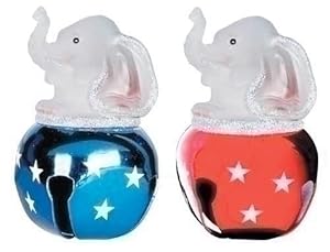 #!Cheap Club Pack of 24 Jingle Buddies Frosted Red & Blue Republican Elephant Ornaments