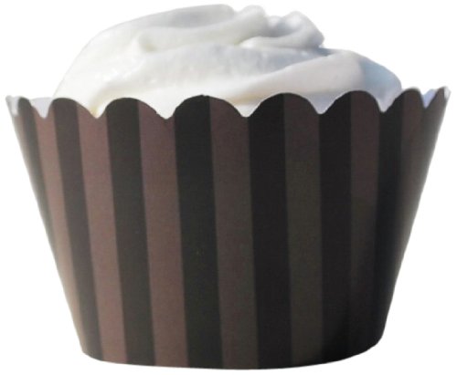 Dress My Cupcake Black Pinstriped Cupcake Wrappers, Set of 12