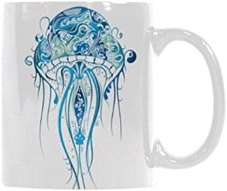Ccaann Blue Jellyfish Coffee Mug Tea Cup