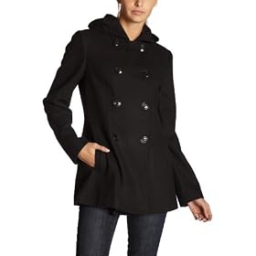 Larry Levine Women's Hooded Pea Coat