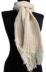 Handmade Acrylic Scarf - Vanilla (100% Knitted By Hand) [Apparel]