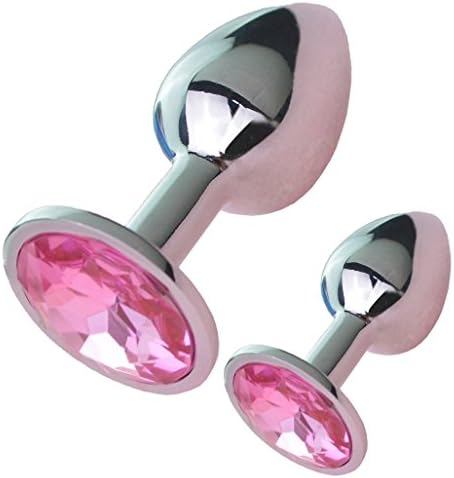 LadyKama® Jeweled Beginners Butt Plug - Stainless Steel Pink (M+S)