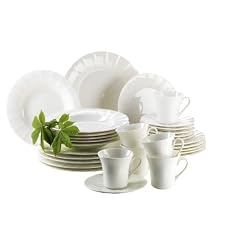 Verso 992612 Kombiservice 30-teilig Sol mit je 6 Tassen, Untertassen, Desserteller, Teller tief und Teller flach