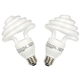 2-Pack Compact Fluorescent Light Bulb 30 Watt Daylight Balanced 5000K Patented Spiral Tube Design