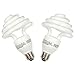2-Pack Compact Fluorescent Light Bulb 30 Watt Daylight Balanced 5000K Patented Spiral Tube Design