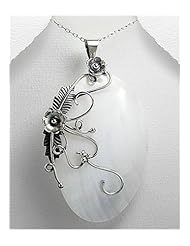 Shell Pendant Necklace In 92.5 Sterling Silver