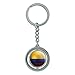 Colombia Flag Soccer Ball Futbol Football Spinning Round Metal Key Chain Keychain Ring