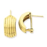 14k Polished Fancy Omega Post Earrings