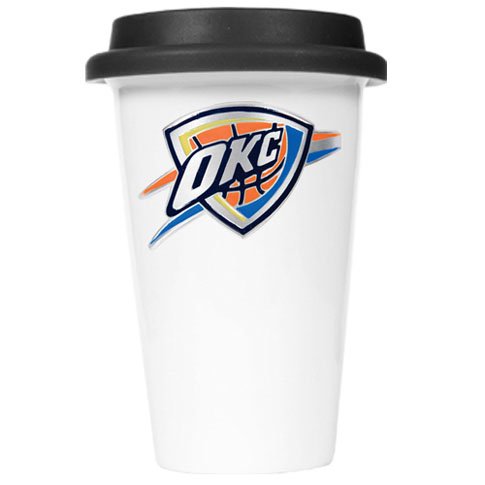 Oklahoma City Thunder Ceramic Travel Cup (Black Lid)