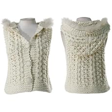 ROMEO & JULIET COUTURE Crochet Hooded Sweater Vest w/ Fur