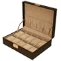 Watch Box Storage Case Leather For 10 Watches With Lined Pocket