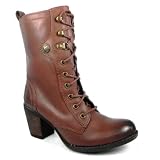Hush Puppies Hereford Womens Leather Ankle Boots Ladies Victorian Heel - Tan