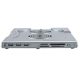 Eforcity Chill Pad Laptop Dual Fan Cooler Notebook Cooling Fan with Bonus built in USB 2.0 hub and Card Reader 3 Features in 1