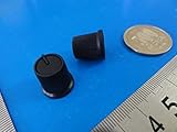 ＜小型ボリューム用ツマミ　ノブ・つば付＞Aタイプ　直径φ12×高さ15+つば15mm　黒　2個＜res-300＞