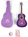 SX GRC1K LH CPP Left Handed Purple Acoustic Guitar Package