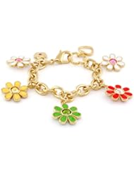 Lauren G Adams Girls Gold Flower Charm Bracelet with CZ