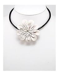 White Flower Cotton Necklace