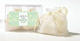 Baby Keepsake: Green Circles Spring Theme Personalized Fresh Linen Scented Bath Salts (Set of 20)