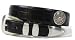 Croco Embossed Black Leather Collegiate Belt