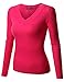 Doublju Womens Fitted Long Sleeve V-Neck Thermal T-Shirt