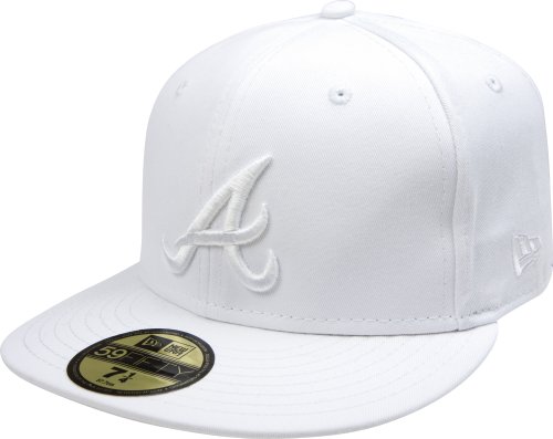 MLB Atlanta Braves White on White 59FIFTY Fitted Cap (7 1/4)