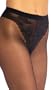 Aire French Floral Cotton Crotch Pantyhose Style 1290 - Black - 2