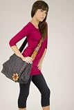 Messenger Diaper Bag with Hand Embroidered Shoulder Strap