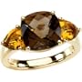Genuine Smoky Quartz and Citrine Ring 7