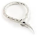 Silver Tone Mesmerized Fashion Snake Bangle Bracelet (18cm)